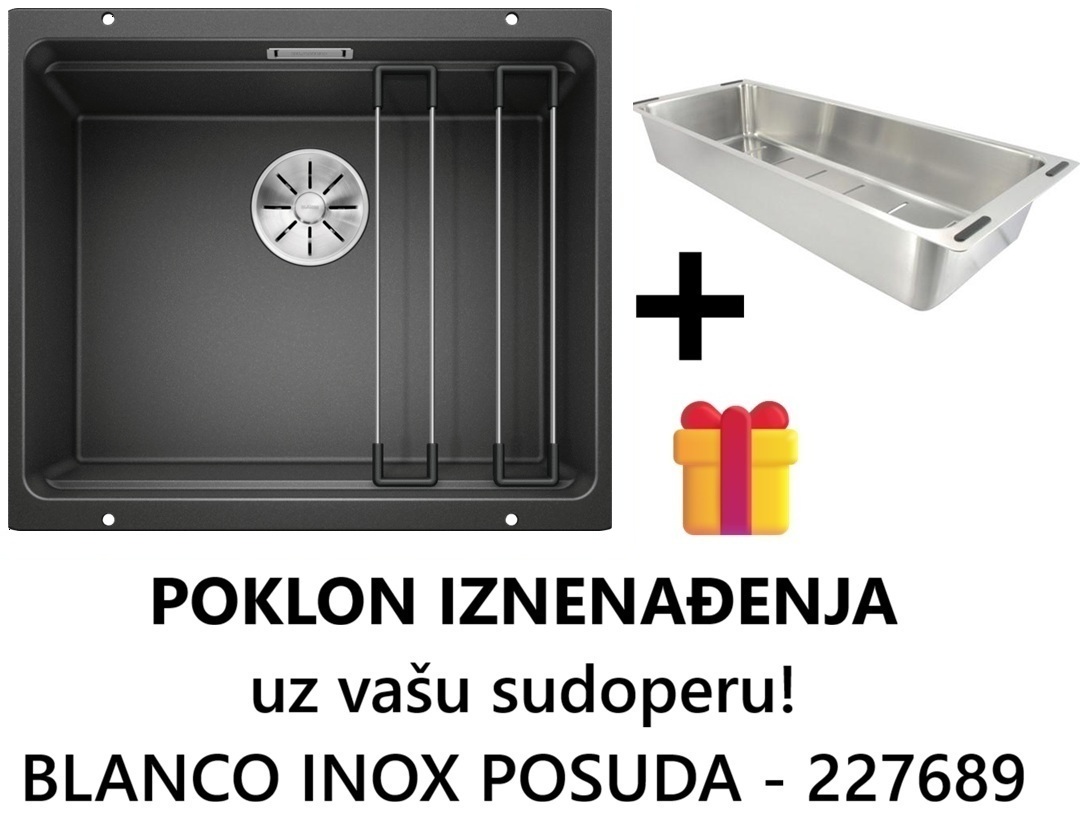 BLANCO sudopera ETAGON 500-U 500x400/200 mm-Antracit