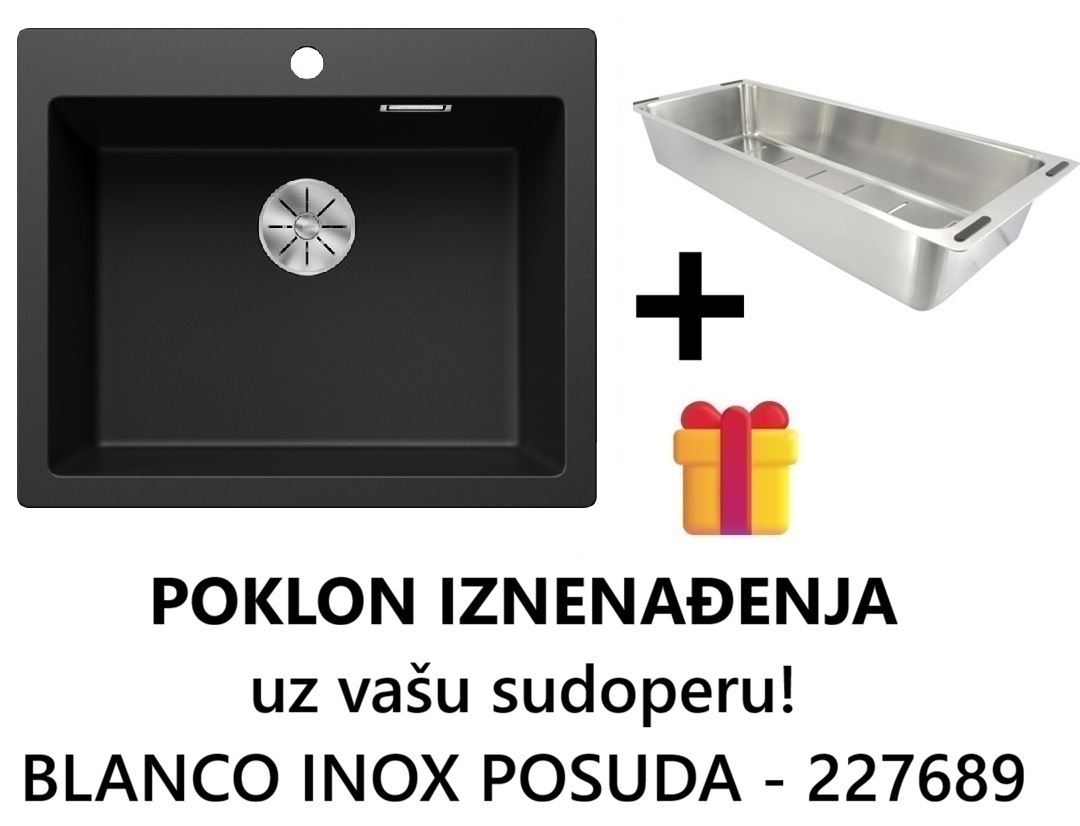 BLANCO SUDOPERA PLEON 6 CRNA 615x510/220 mm 525953