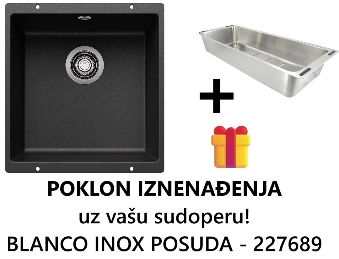 BLANCO ROTAN 400-U 400x400/190mm ANTRACIT