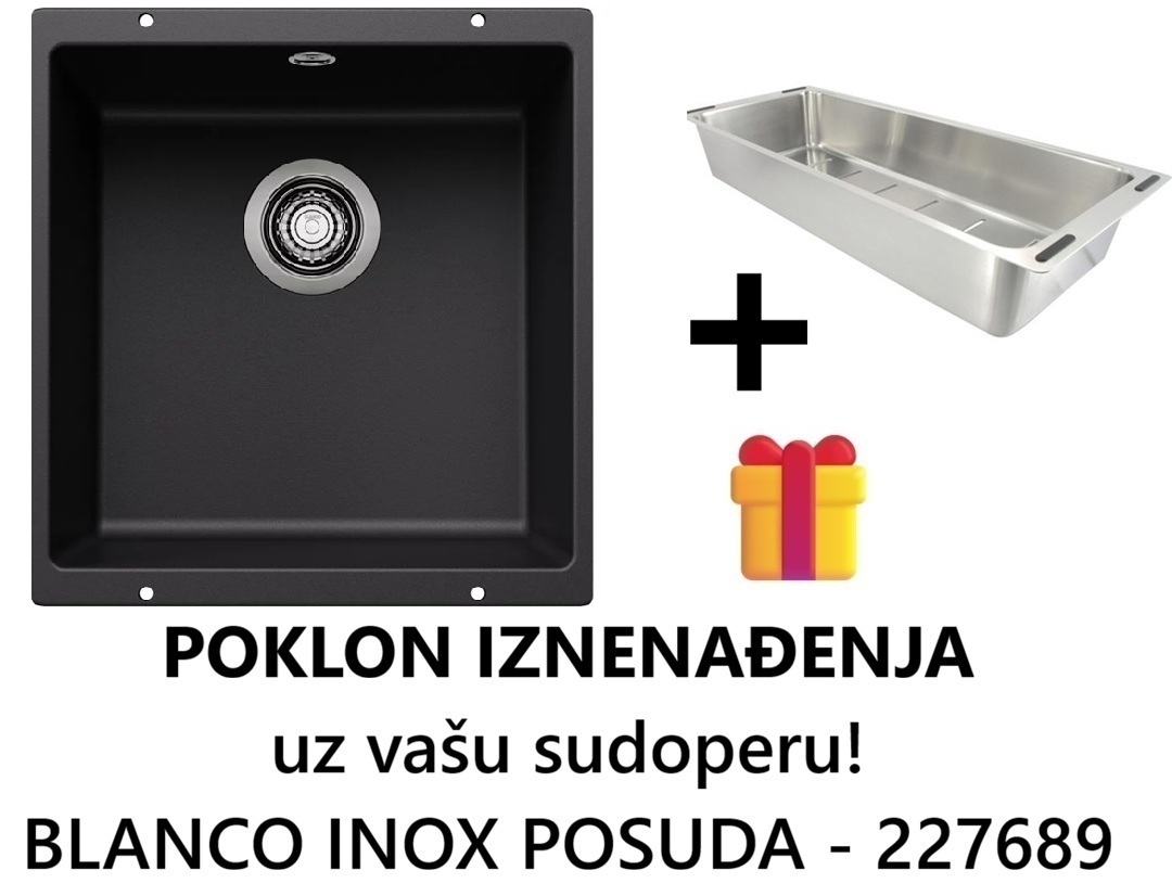 BLANCO ROTAN 400-U 400x400/190mm CRNA